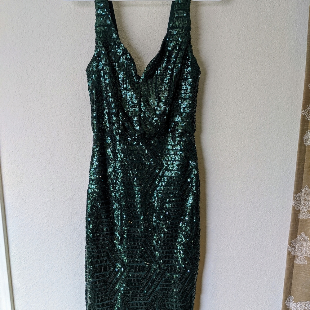 Bisou Bisou green sequin dress